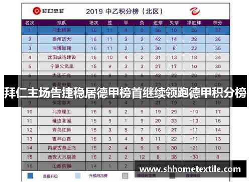 拜仁主场告捷稳居德甲榜首继续领跑德甲积分榜